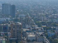 Smog is covering most parts of the cityscape in Kolkata, India, on March 10, 2024. (