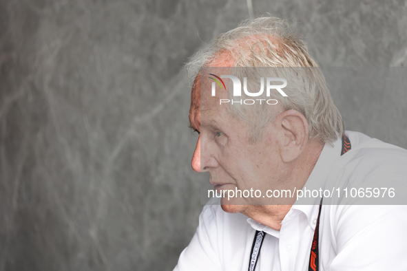 Helmut Marko before first practice ahead of the Formula 1 Saudi Arabian Grand Prix at Jeddah Corniche Circuit in Jeddah, Saudi Arabia on Mar...