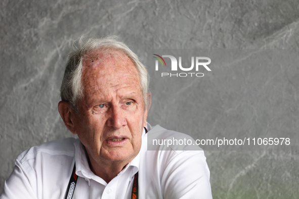 Helmut Marko before first practice ahead of the Formula 1 Saudi Arabian Grand Prix at Jeddah Corniche Circuit in Jeddah, Saudi Arabia on Mar...