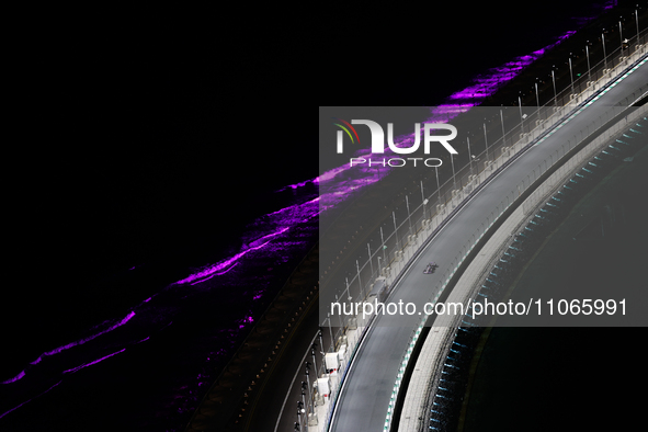 A view of the circuit during second practice ahead of the Formula 1 Saudi Arabian Grand Prix at Jeddah Corniche Circuit in Jeddah, Saudi Ara...