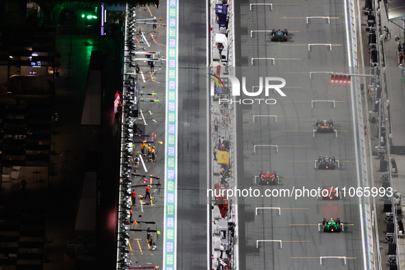 A view of the circuit during second practice ahead of the Formula 1 Saudi Arabian Grand Prix at Jeddah Corniche Circuit in Jeddah, Saudi Ara...