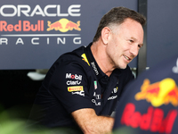 Christian Horner before the Formula 1 Saudi Arabian Grand Prix at Jeddah Corniche Circuit in Jeddah, Saudi Arabia on March 9, 2024. (