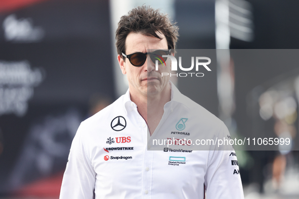 Toto Wolff before the Formula 1 Saudi Arabian Grand Prix at Jeddah Corniche Circuit in Jeddah, Saudi Arabia on March 9, 2024. 