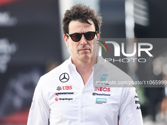 Toto Wolff before the Formula 1 Saudi Arabian Grand Prix at Jeddah Corniche Circuit in Jeddah, Saudi Arabia on March 9, 2024. (