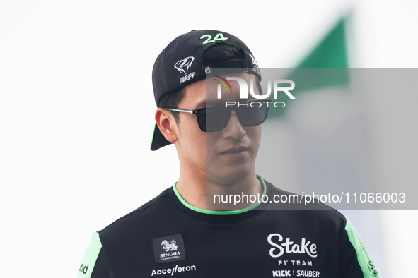 Zhou Guanyu of Kick Sauber before the Formula 1 Saudi Arabian Grand Prix at Jeddah Corniche Circuit in Jeddah, Saudi Arabia on March 9, 2024...