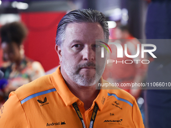 Zak Brown before the Formula 1 Saudi Arabian Grand Prix at Jeddah Corniche Circuit in Jeddah, Saudi Arabia on March 9, 2024. (