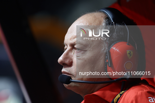 Frederic Vasseur before the Formula 1 Saudi Arabian Grand Prix at Jeddah Corniche Circuit in Jeddah, Saudi Arabia on March 9, 2024. 