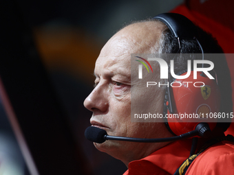 Frederic Vasseur before the Formula 1 Saudi Arabian Grand Prix at Jeddah Corniche Circuit in Jeddah, Saudi Arabia on March 9, 2024. (