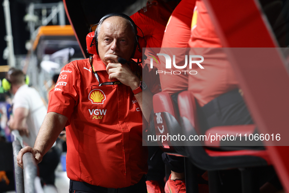 Frederic Vasseur before the Formula 1 Saudi Arabian Grand Prix at Jeddah Corniche Circuit in Jeddah, Saudi Arabia on March 9, 2024. 