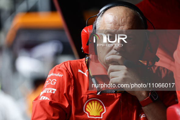 Frederic Vasseur before the Formula 1 Saudi Arabian Grand Prix at Jeddah Corniche Circuit in Jeddah, Saudi Arabia on March 9, 2024. 