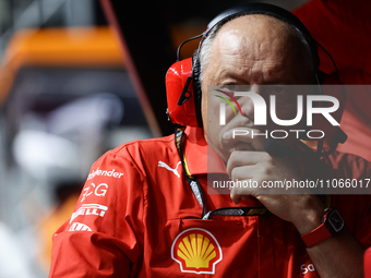 Frederic Vasseur before the Formula 1 Saudi Arabian Grand Prix at Jeddah Corniche Circuit in Jeddah, Saudi Arabia on March 9, 2024. (