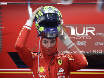 Oliver Bearman before the Formula 1 Saudi Arabian Grand Prix at Jeddah Corniche Circuit in Jeddah, Saudi Arabia on March 9, 2024. (