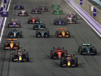 Start of the Formula 1 Saudi Arabian Grand Prix at Jeddah Corniche Circuit in Jeddah, Saudi Arabia on March 9, 2024. (