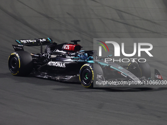 George Russell of Mercedes during the Formula 1 Saudi Arabian Grand Prix at Jeddah Corniche Circuit in Jeddah, Saudi Arabia on March 9, 2024...