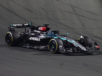 George Russell of Mercedes during the Formula 1 Saudi Arabian Grand Prix at Jeddah Corniche Circuit in Jeddah, Saudi Arabia on March 9, 2024...