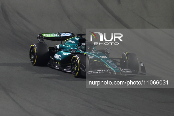 Lance Stroll of Aston Martin Aramco during the Formula 1 Saudi Arabian Grand Prix at Jeddah Corniche Circuit in Jeddah, Saudi Arabia on Marc...