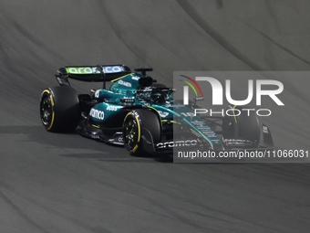 Lance Stroll of Aston Martin Aramco during the Formula 1 Saudi Arabian Grand Prix at Jeddah Corniche Circuit in Jeddah, Saudi Arabia on Marc...