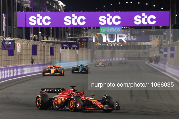 Charles Leclerc of Ferrari during the Formula 1 Saudi Arabian Grand Prix at Jeddah Corniche Circuit in Jeddah, Saudi Arabia on March 9, 2024...