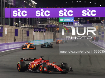 Charles Leclerc of Ferrari during the Formula 1 Saudi Arabian Grand Prix at Jeddah Corniche Circuit in Jeddah, Saudi Arabia on March 9, 2024...