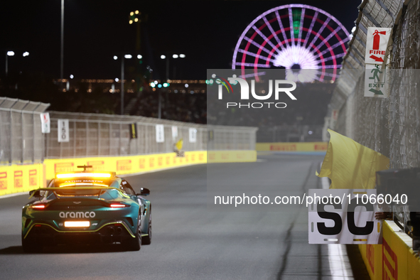 Aston Martin F1 Safety Car during the Formula 1 Saudi Arabian Grand Prix at Jeddah Corniche Circuit in Jeddah, Saudi Arabia on March 9, 2024...