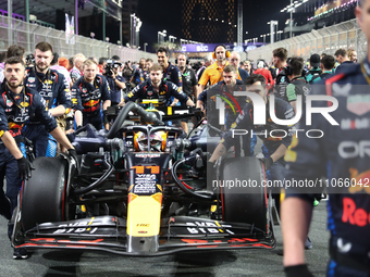 Sergio Perez of Red Bull Racing before the Formula 1 Saudi Arabian Grand Prix at Jeddah Corniche Circuit in Jeddah, Saudi Arabia on March 9,...