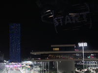 Drone show before the Formula 1 Saudi Arabian Grand Prix at Jeddah Corniche Circuit in Jeddah, Saudi Arabia on March 9, 2024. (