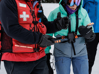 Andy Anderson, an Avalanche Forecaster with the Sierra Avalanche Center, is leading an avalanche transceiver workshop at Sugar Bowl Resort i...