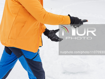 Andy Anderson, an Avalanche Forecaster with the Sierra Avalanche Center, is leading an avalanche transceiver workshop at Sugar Bowl Resort i...