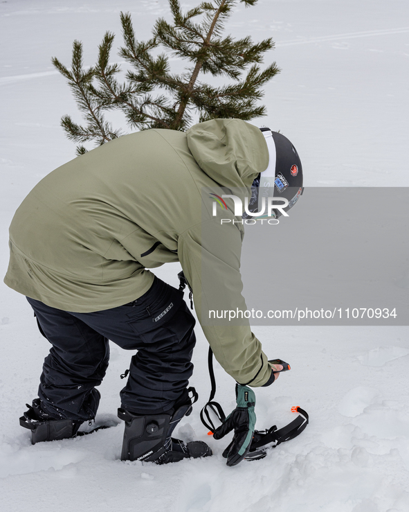 Andy Anderson, an Avalanche Forecaster with the Sierra Avalanche Center, is leading an avalanche transceiver workshop at Sugar Bowl Resort i...