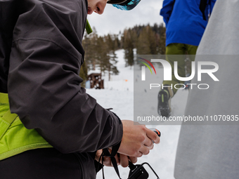 Andy Anderson, an Avalanche Forecaster with the Sierra Avalanche Center, is leading an avalanche transceiver workshop at Sugar Bowl Resort i...