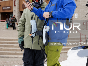 Andy Anderson, an Avalanche Forecaster with the Sierra Avalanche Center, is leading an avalanche transceiver workshop at Sugar Bowl Resort i...