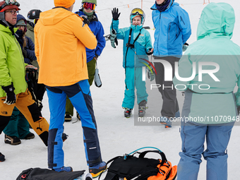 Andy Anderson, an Avalanche Forecaster with the Sierra Avalanche Center, is leading an avalanche transceiver workshop at Sugar Bowl Resort i...