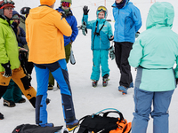 Andy Anderson, an Avalanche Forecaster with the Sierra Avalanche Center, is leading an avalanche transceiver workshop at Sugar Bowl Resort i...