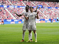 Brahim Diaz attacking midfield of Real Madrid and Spain celebrates after scoring his sides first goal during the LaLiga EA Sports match betw...