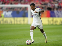 Rodrygo Goes right winger of Real Madrid and Brazil in action during the LaLiga EA Sports match between CA Osasuna and Real Madrid CF at Est...