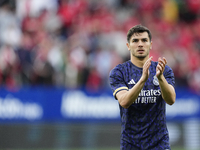 Brahim Diaz attacking midfield of Real Madrid and Spain celebrates victory after the LaLiga EA Sports match between CA Osasuna and Real Madr...