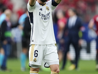 Nacho Fernandez centre-back of Real Madrid and Spain celebrates victory after during the LaLiga EA Sports match between CA Osasuna and Real...