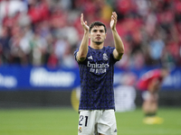 Brahim Diaz attacking midfield of Real Madrid and Spain celebrates victory after the LaLiga EA Sports match between CA Osasuna and Real Madr...