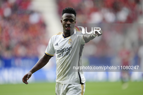 Vinicius Junior left winger of Real Madrid and Brazil during the LaLiga EA Sports match between CA Osasuna and Real Madrid CF at Estadio El...