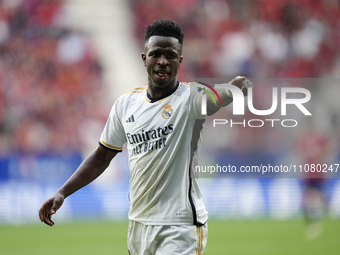 Vinicius Junior left winger of Real Madrid and Brazil during the LaLiga EA Sports match between CA Osasuna and Real Madrid CF at Estadio El...