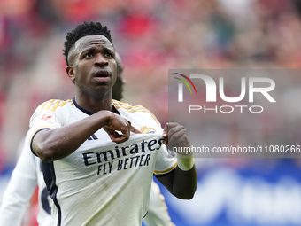 Vinicius Junior left winger of Real Madrid and Brazil celebrates after scoring his sides second goal during the LaLiga EA Sports match betwe...