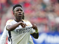 Vinicius Junior left winger of Real Madrid and Brazil celebrates after scoring his sides second goal during the LaLiga EA Sports match betwe...