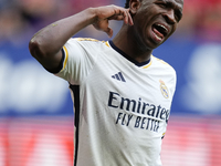 Vinicius Junior left winger of Real Madrid and Brazil celebrates after scoring his sides second goal during the LaLiga EA Sports match betwe...