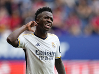 Vinicius Junior left winger of Real Madrid and Brazil celebrates after scoring his sides second goal during the LaLiga EA Sports match betwe...