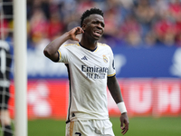 Vinicius Junior left winger of Real Madrid and Brazil celebrates after scoring his sides second goal during the LaLiga EA Sports match betwe...