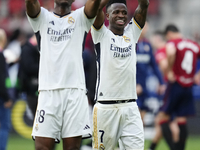 Vinicius Junior left winger of Real Madrid and Brazil celebrates victory after during the LaLiga EA Sports match between CA Osasuna and Real...