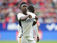 Vinicius Junior left winger of Real Madrid and Brazil celebrates after scoring his sides second goal during the LaLiga EA Sports match betwe...