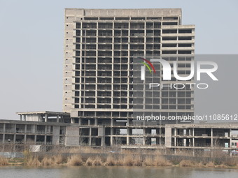 A 20-story-high ''rotten end building'' is being seen in Nanjing, Jiangsu province, China, on March 19, 2024. It is understood that the buil...