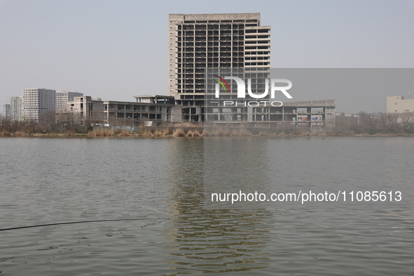 A 20-story-high ''rotten end building'' is being seen in Nanjing, Jiangsu province, China, on March 19, 2024. It is understood that the buil...