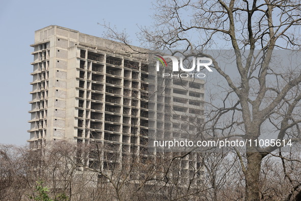 A 20-story-high ''rotten end building'' is being seen in Nanjing, Jiangsu province, China, on March 19, 2024. It is understood that the buil...